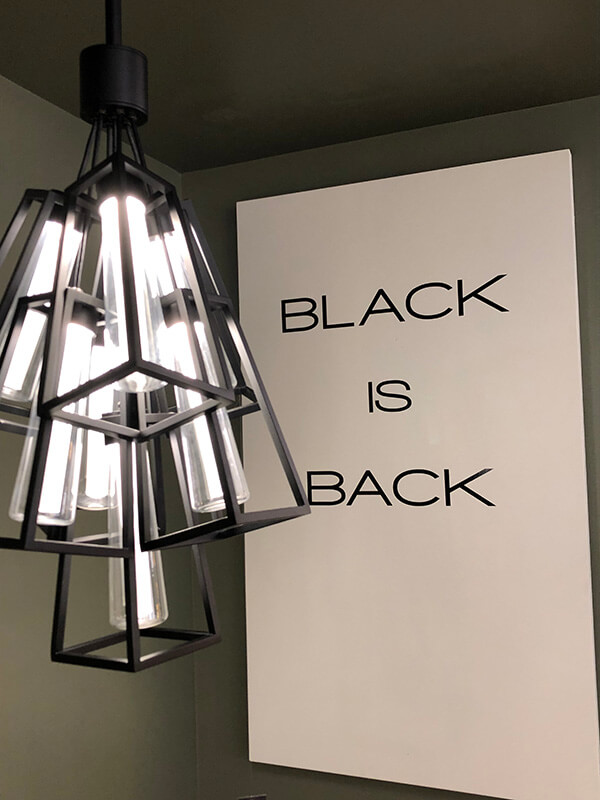 black lighting fixture